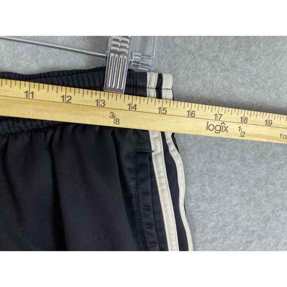 VTG Adidas Track Pants Mens L Y2K 00s Side Snap‎ 3 Stripe Black - Picture 6 of 8